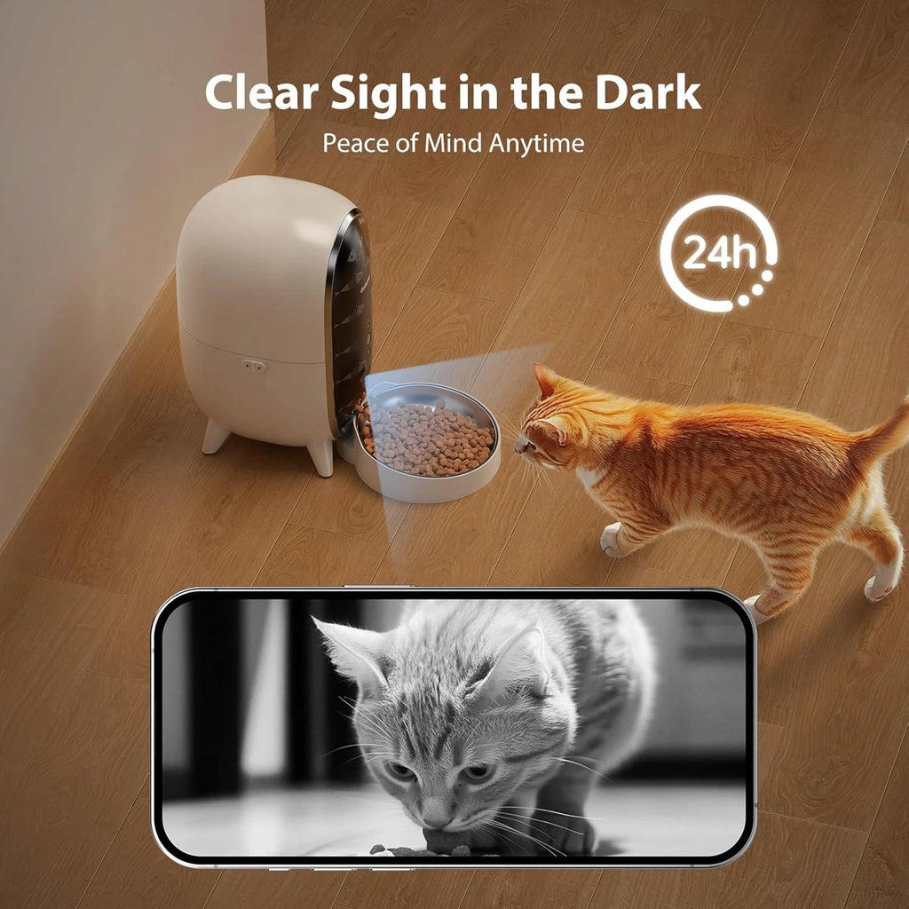 Automatic Wifi Cat Feeder with Camera1080P HD