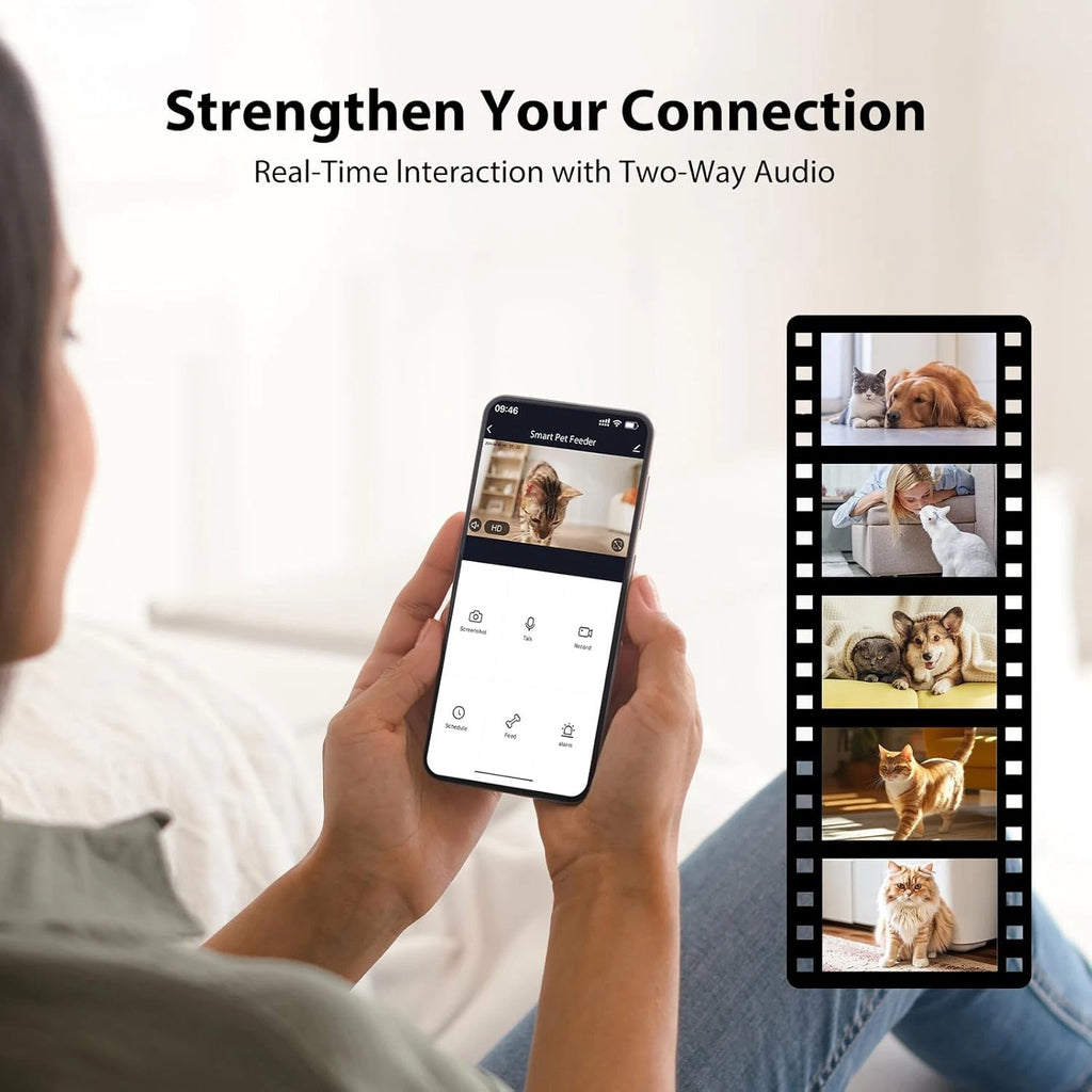 Automatic Wifi Cat Feeder with Camera1080P HD