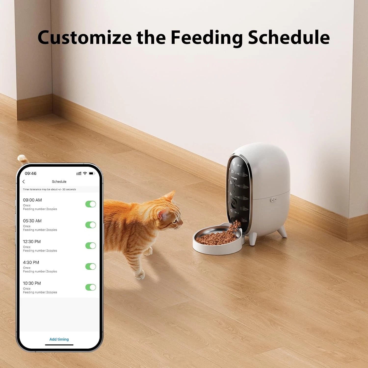 Automatic Wifi Cat Feeder with Camera1080P HD